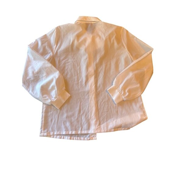 Judy Bond Womens White Pleated Collar Button-Up Blouse Size 12 Polyester - Picture 5 of 5